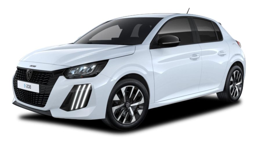 Renting Coches Eléctricos Peugeot e208Style Blanco Okenite
